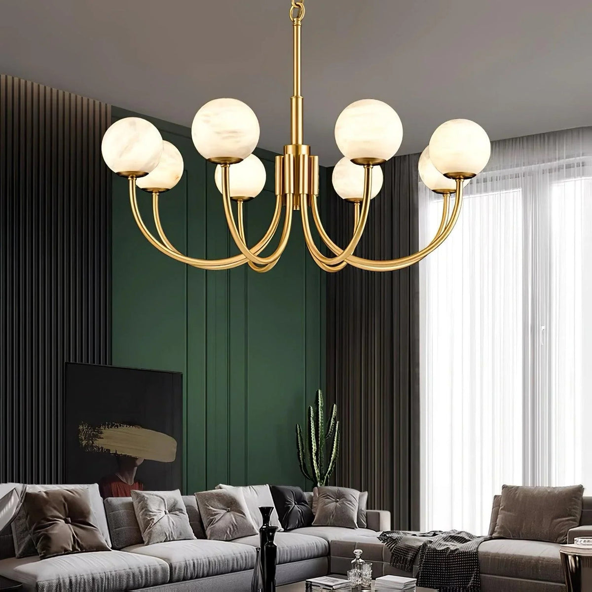 Aurelian Alabaster Globe Chandelier