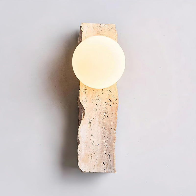 Aureum Glass Travertine Wall Lamp