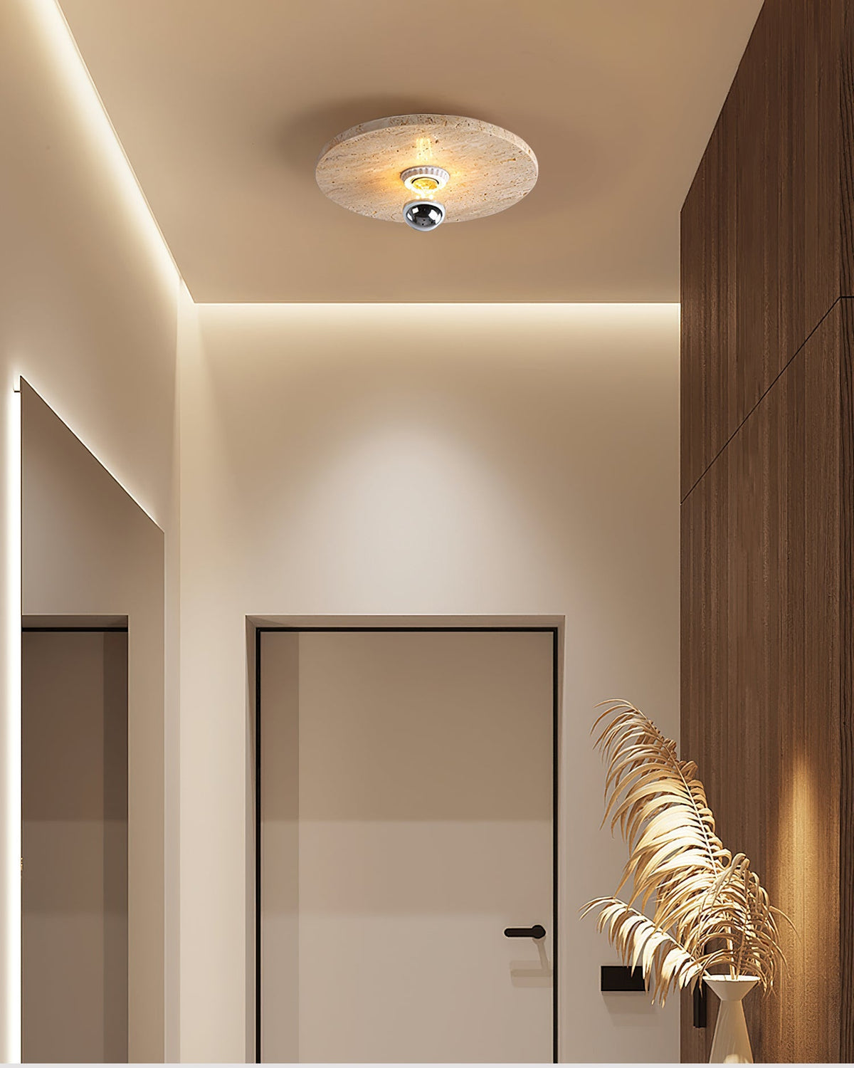 Norarora Travertine Flush Mount Ceiling Light