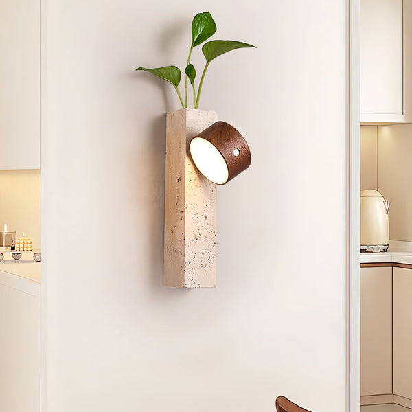 Axis Wood Rechargeable Wall Light