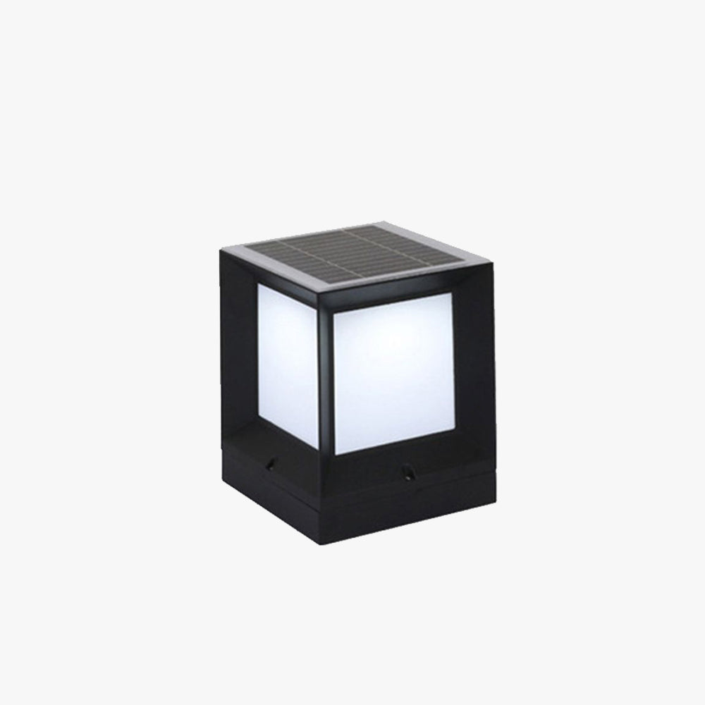 Ray Modern Simple Rectangle Metal Outdoor Floor Lamp, Black