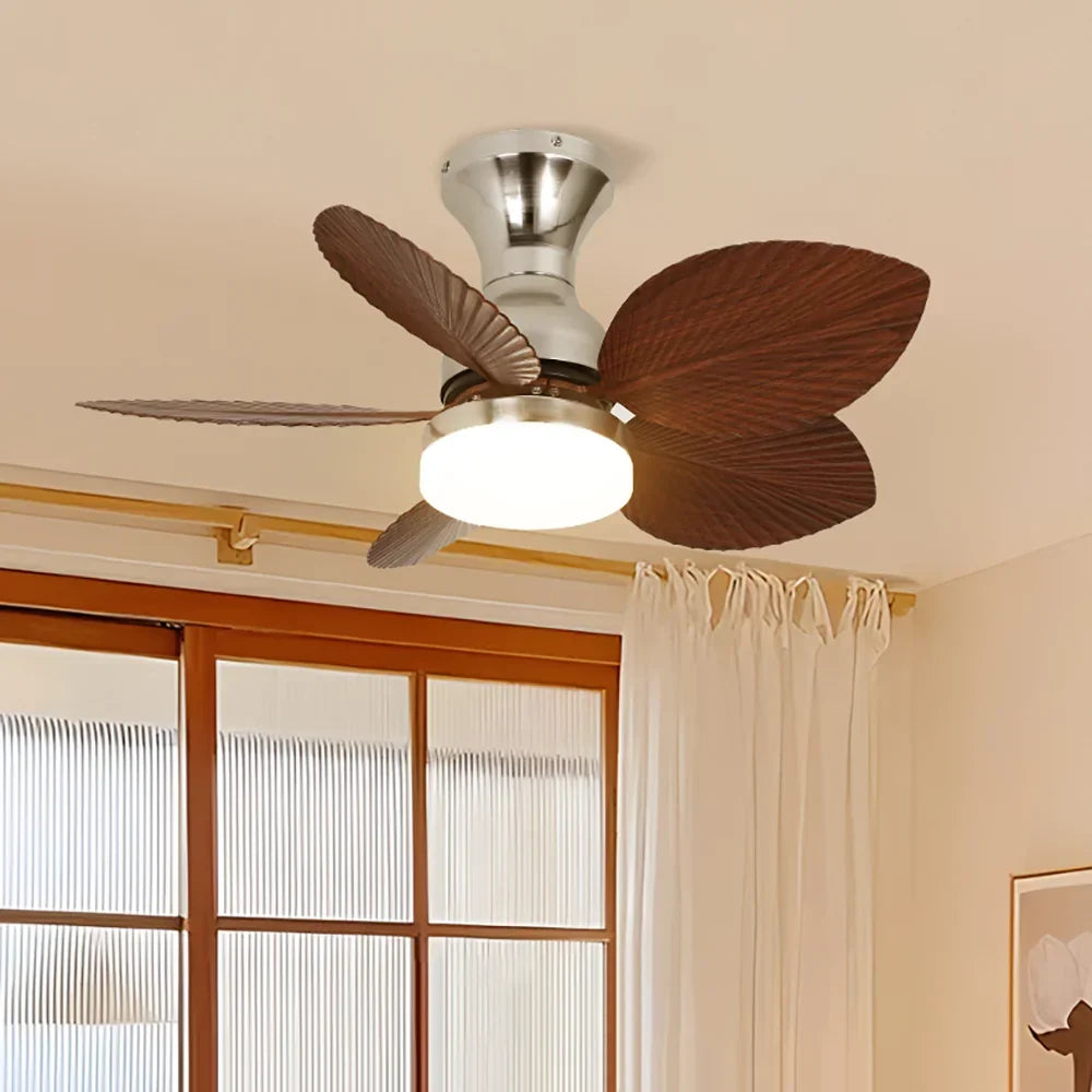 Banana Leaf Black Ceiling Fan Light