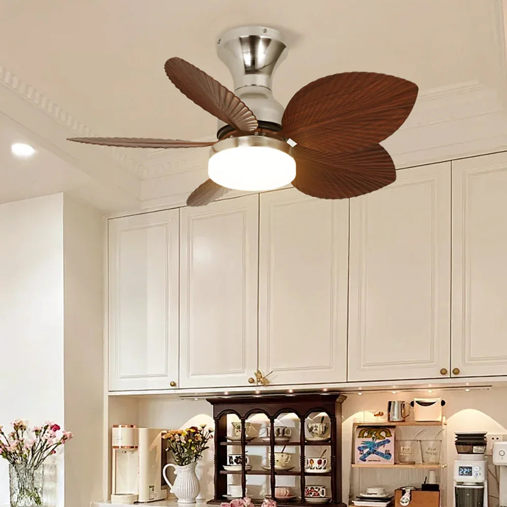 Banana Leaf Black Ceiling Fan Light