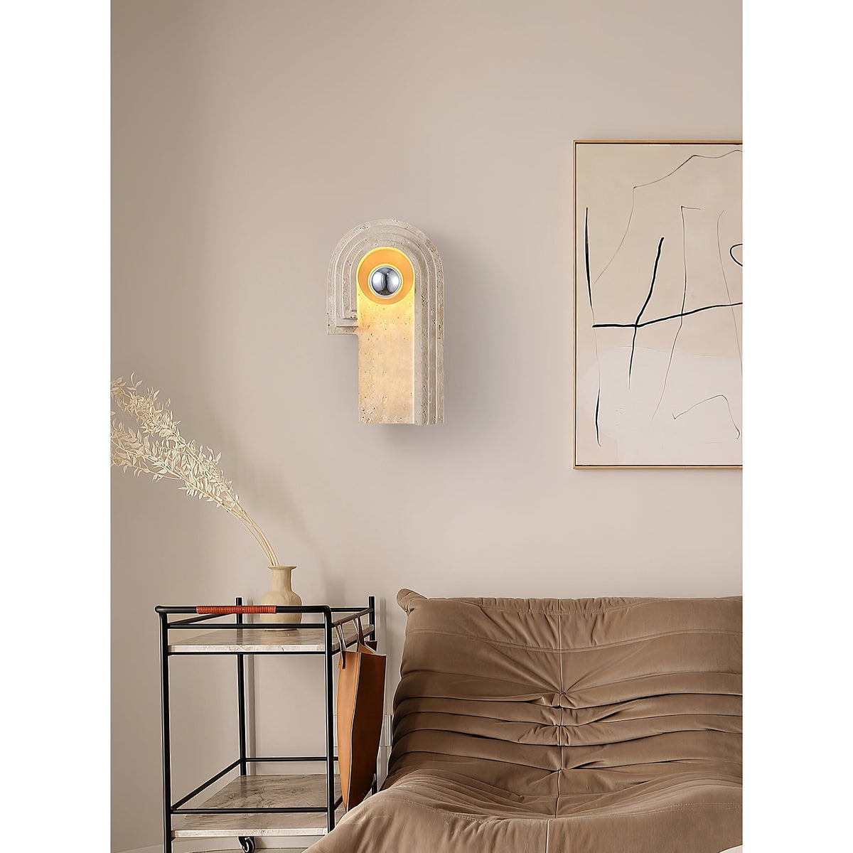 Mjolkuvyh Travertine Wall Lamp