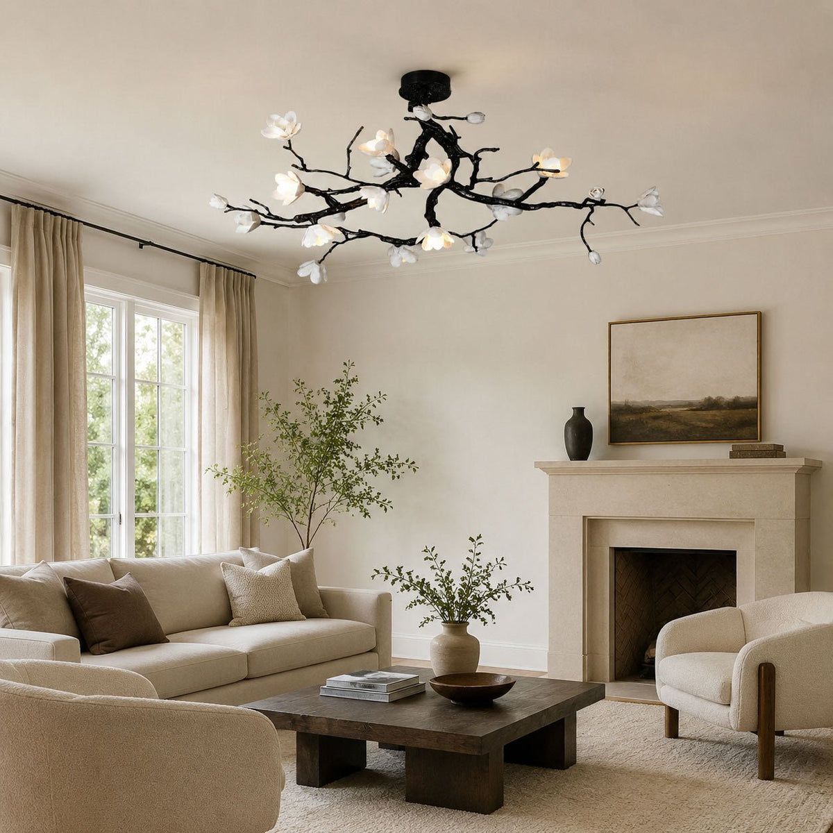Black Copper Tree Chandelier