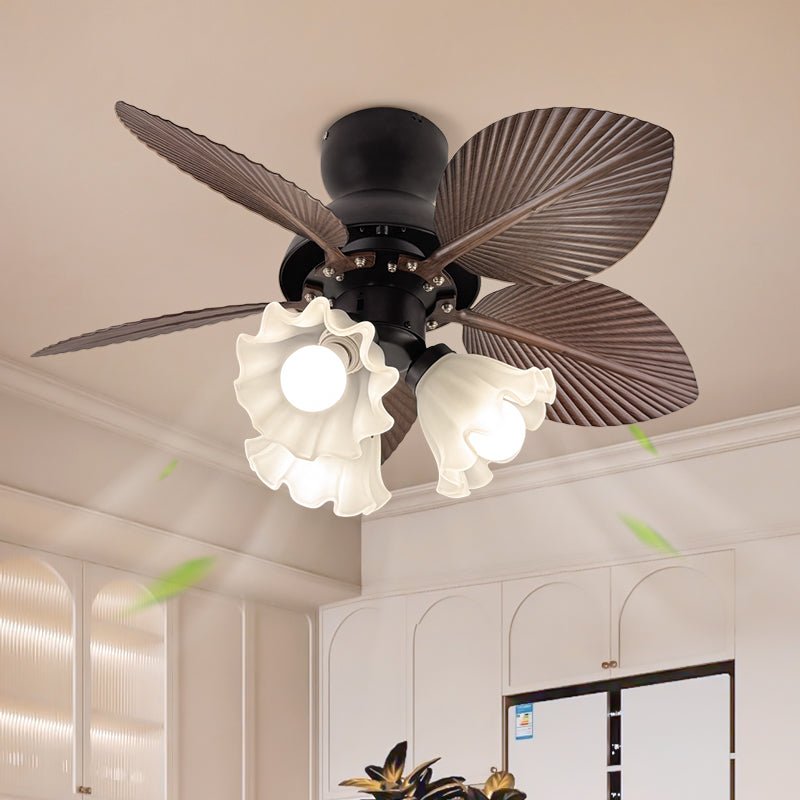 Palm Leaves Flower Shape Ceiling Fan Light