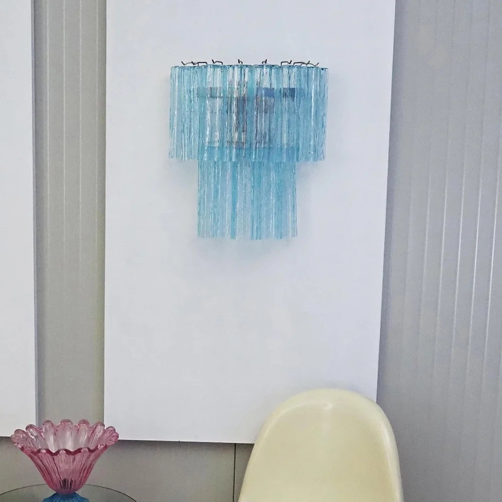 Blue Glass Tube Wall Sconces