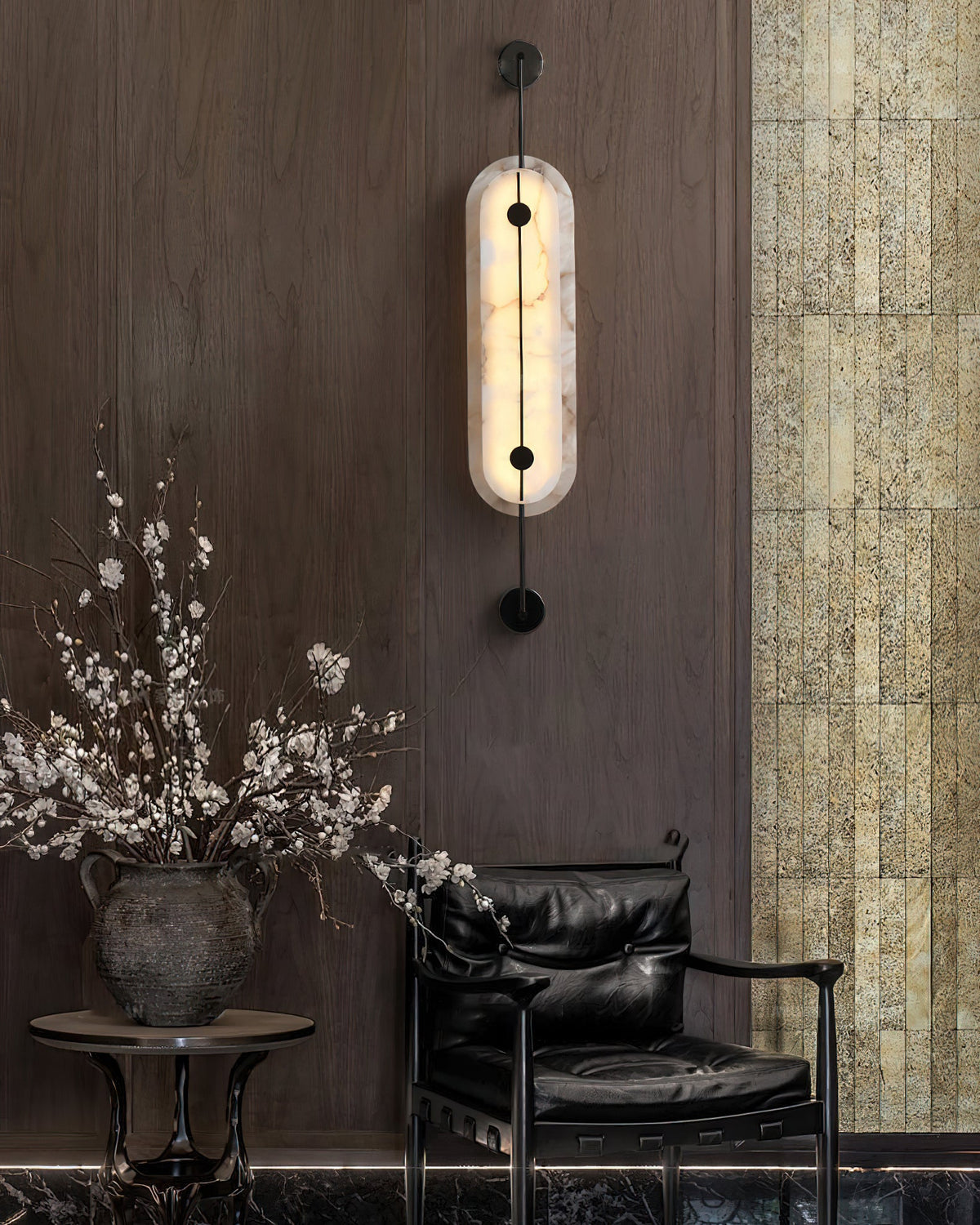 Brace Alabaster Wall Lamp
