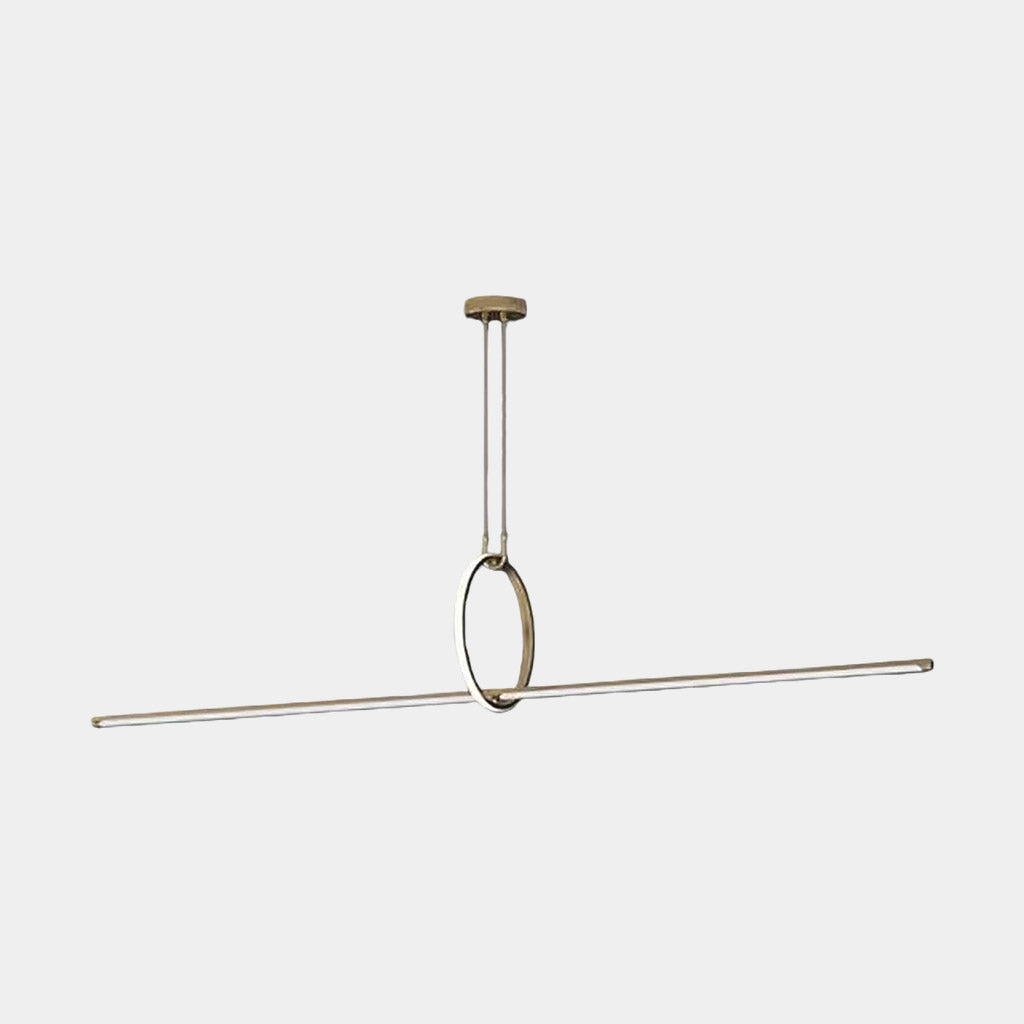Brass Linear Pendant Light Minimalist Ring LED