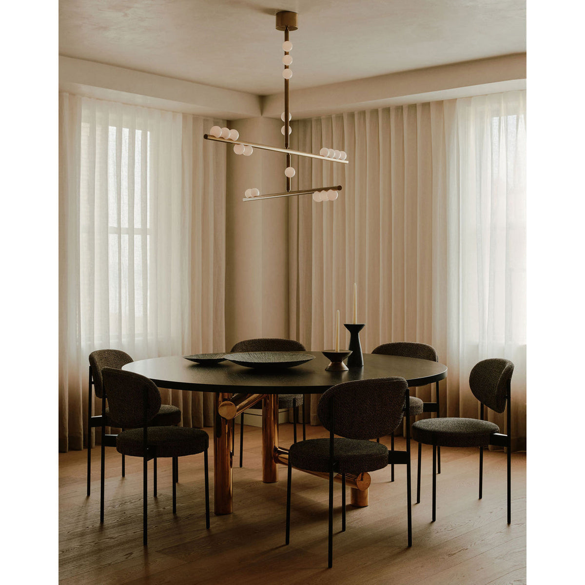 Orbis Drop System Antique Glass Chandelier