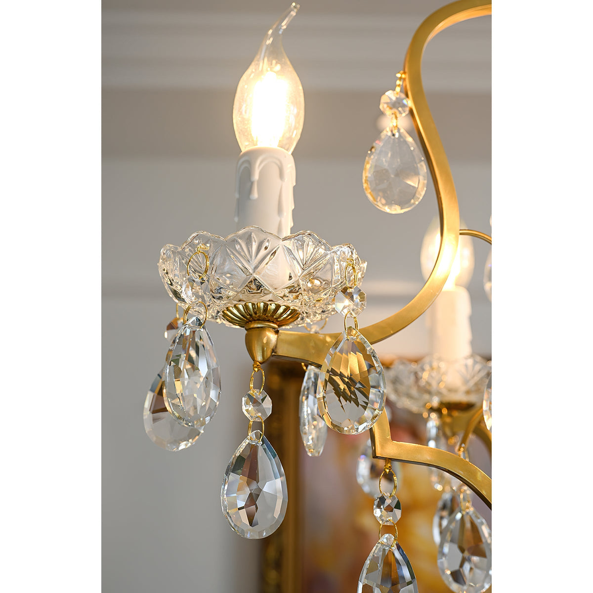 Cevinyra Postmodern Luxury Brass Crystal Scrolls Chandelier