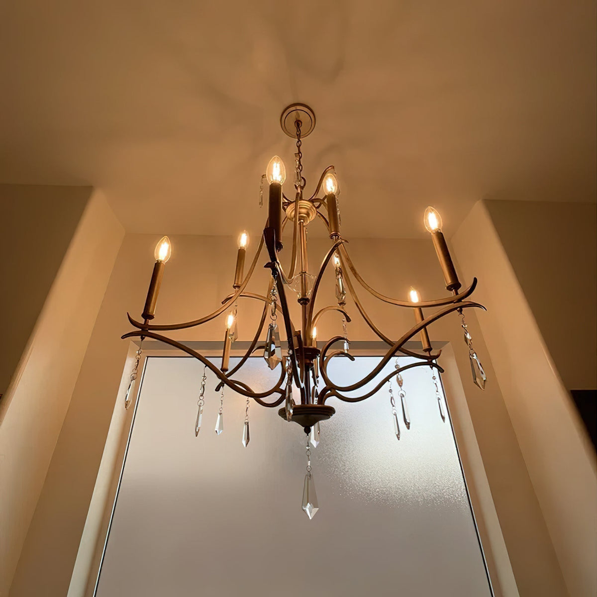 Lyra Postmodern Luxury Copper Crystal Chandelier