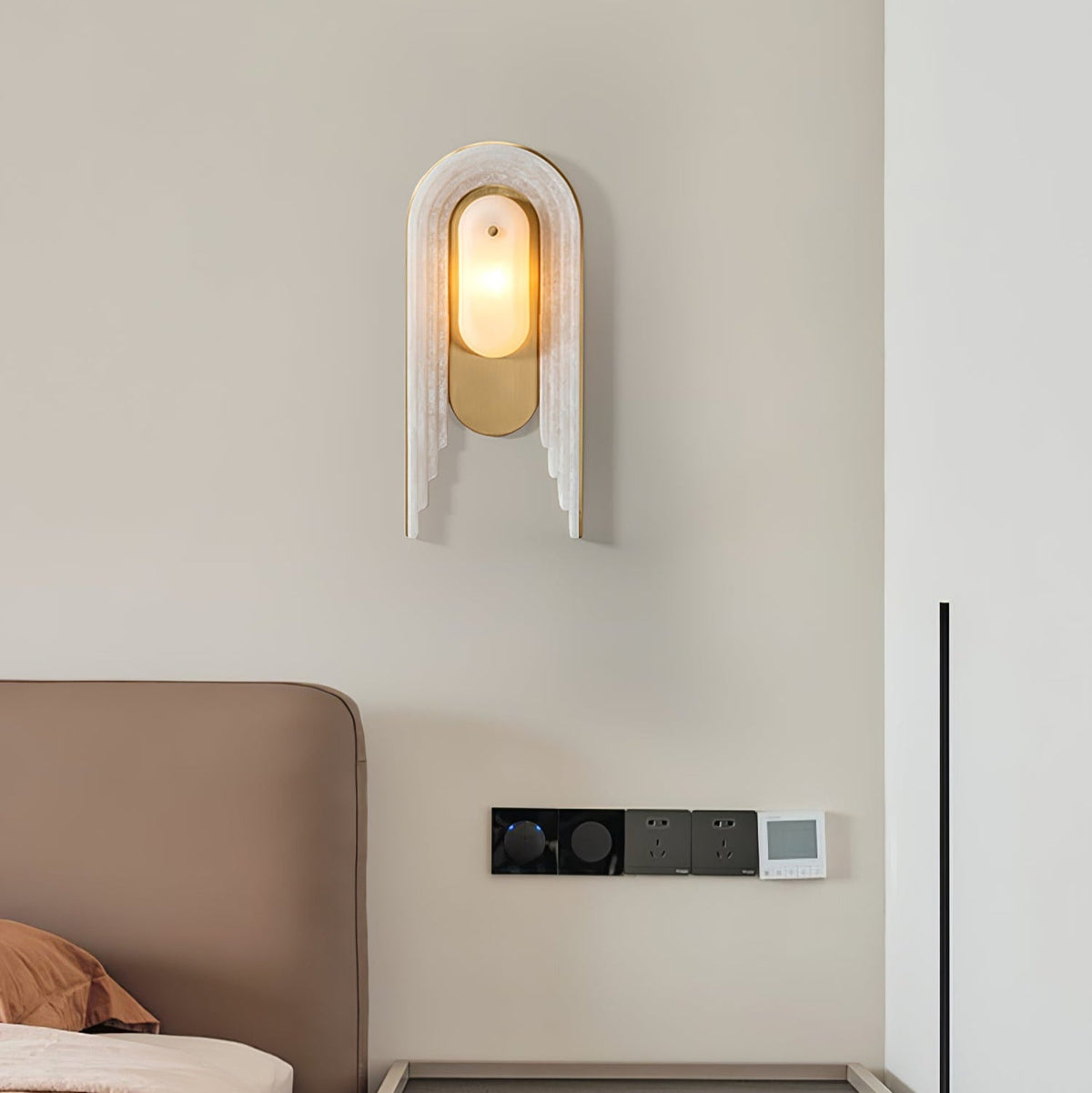 Alabaster Stacked Oval Cascada Wall Sconce