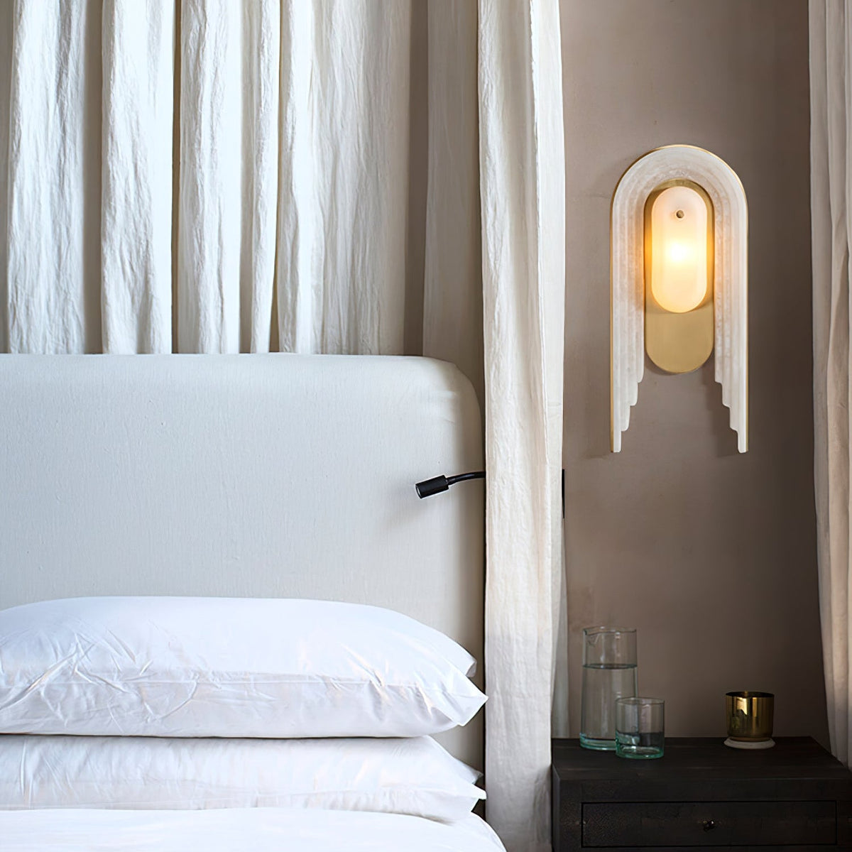 Alabaster Stacked Oval Cascada Wall Sconce