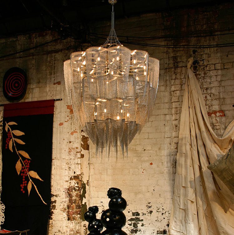 Cascade Bead Chain Chandelier
