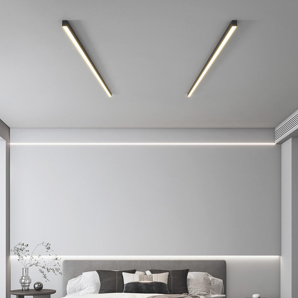 Ceiling Light Bar Linear Flush Mount Minimalist LED, Black/White