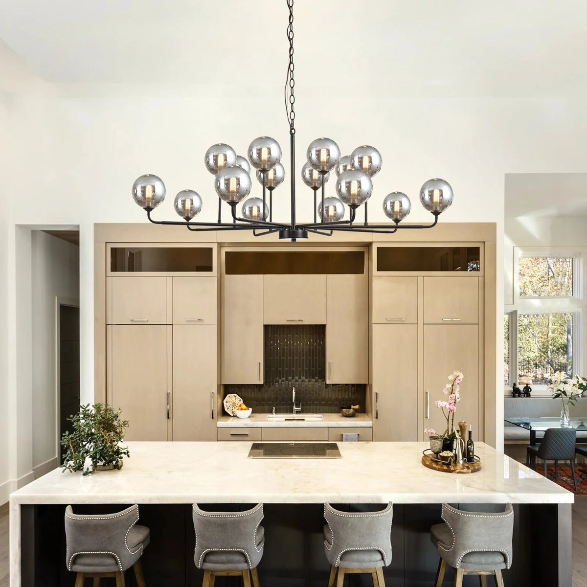 Celta Smoked Glass Sputnik Chandelier