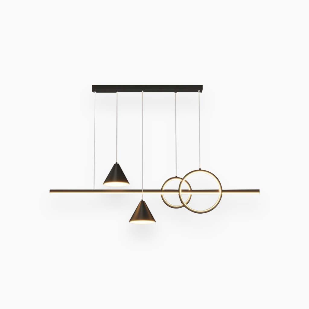 Chandelier Modern Minimalist Geometric Linear LED, Black / White