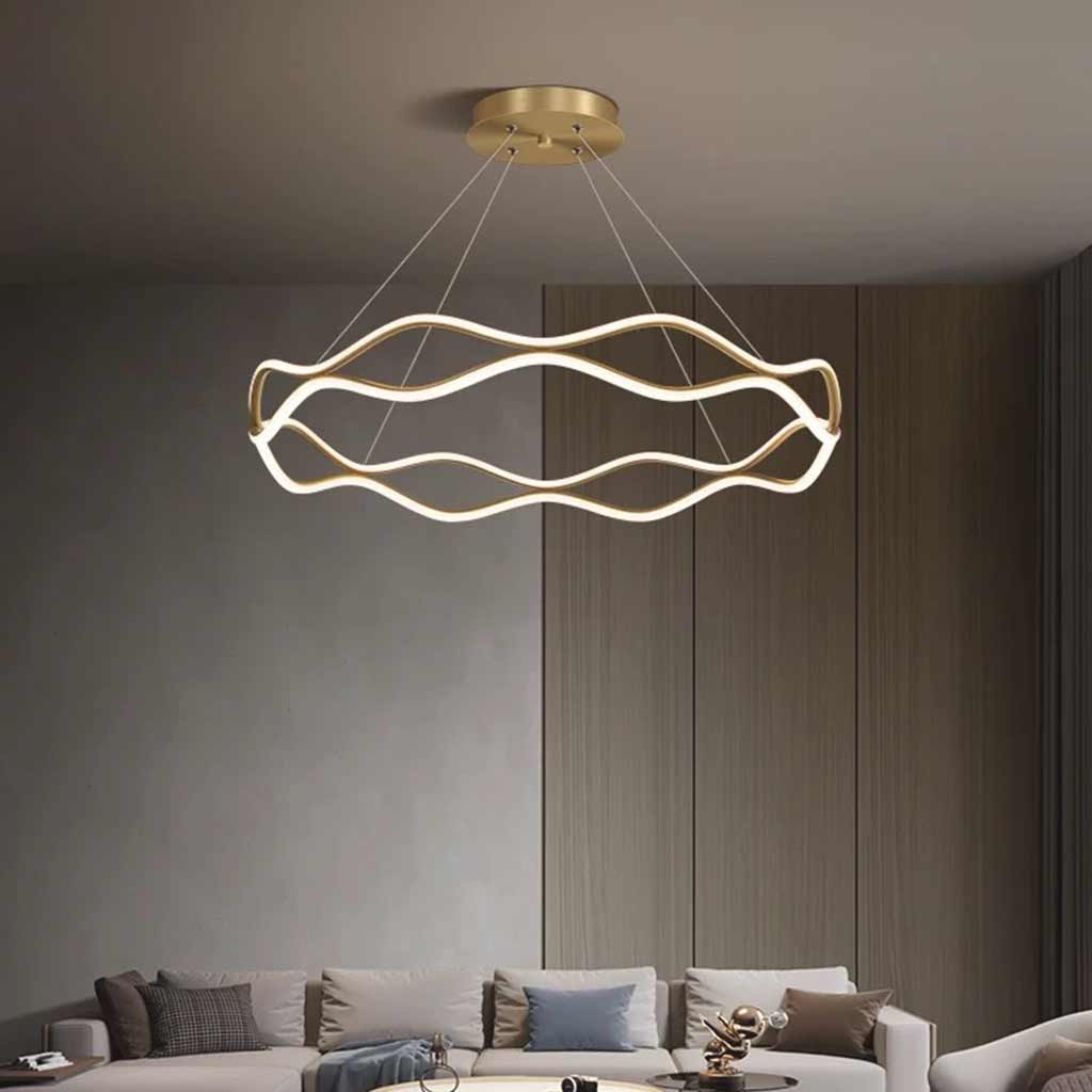 Chandelier Modern Circular Wave Ring Copper LED