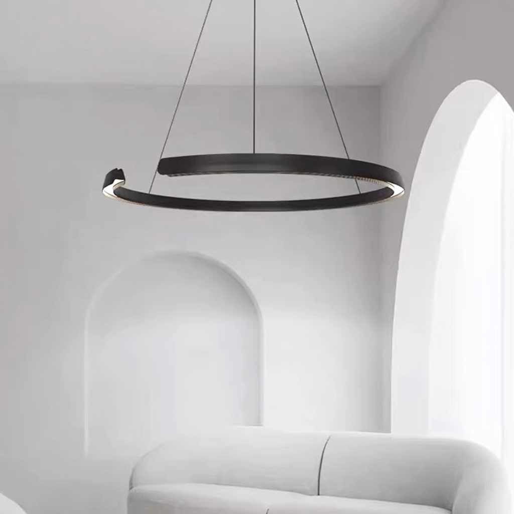 Chandelier Multi-Ring C-Shape LED Dimmable, Black