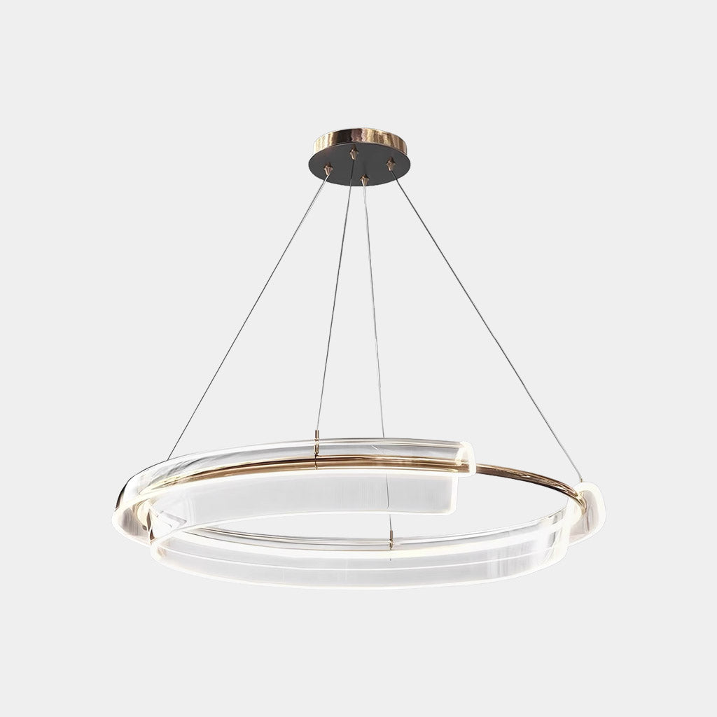 Chandelier Single Ring Circular Dimmable LED, Gold