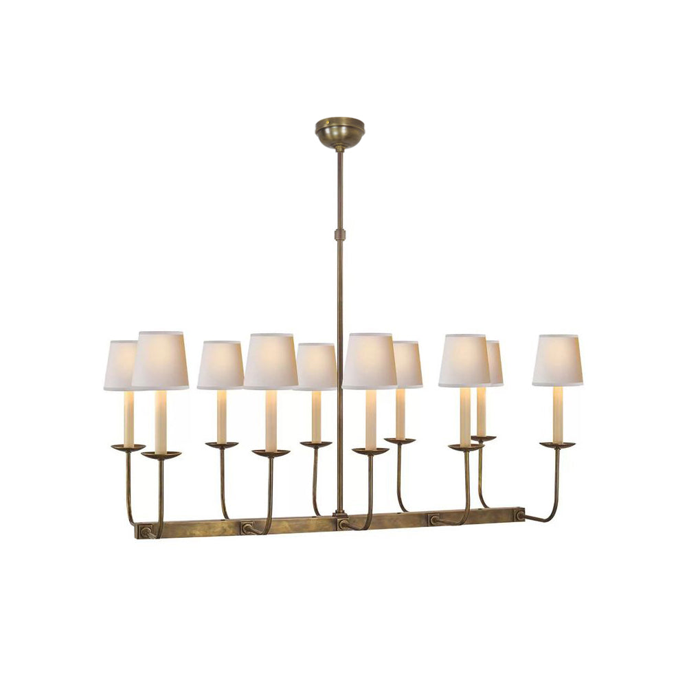 Beacon Linear Brass Fabric Chandelier