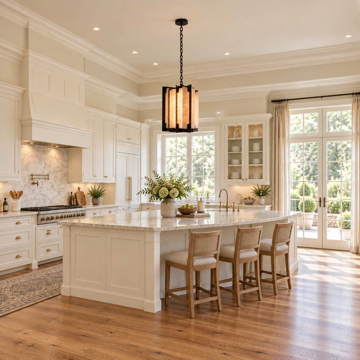 Quarzo Lantern Pendant | Quartz & Black | CLQR026