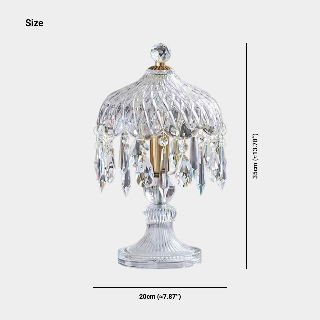 Clear Glass Crystal Droplet Table Lamp