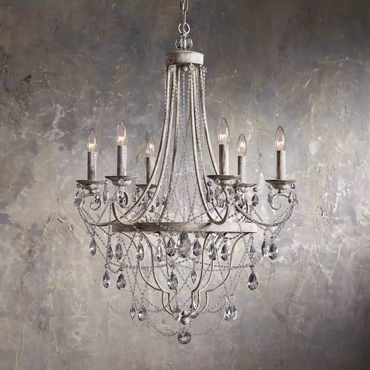 Luster Vintage Industrial Traditional Crystal Chandelier