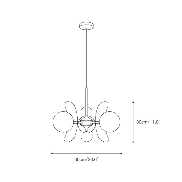 Prism Creativity Sputnik Orange Glass Chandelier