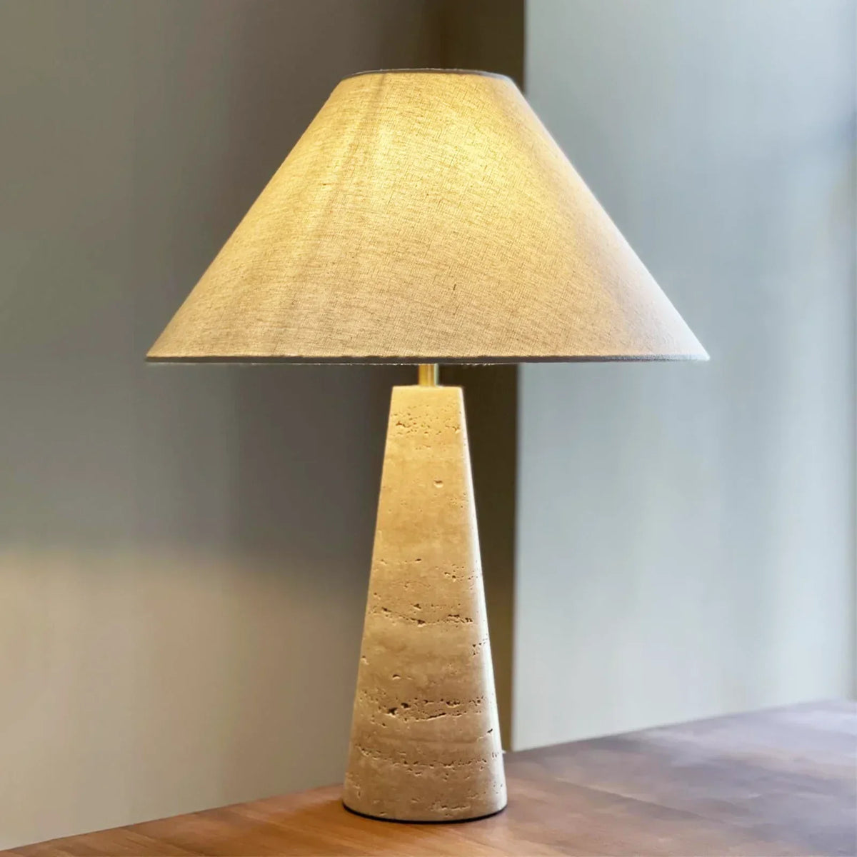 Cone Lulu Travertine Table Lamp