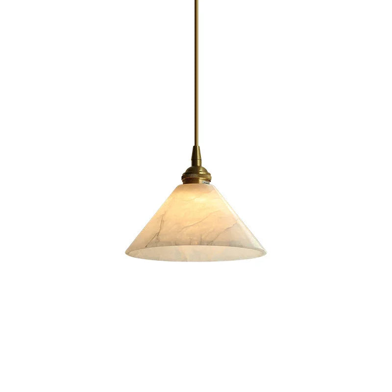 Alabaster Triangle Cone Pendant Light