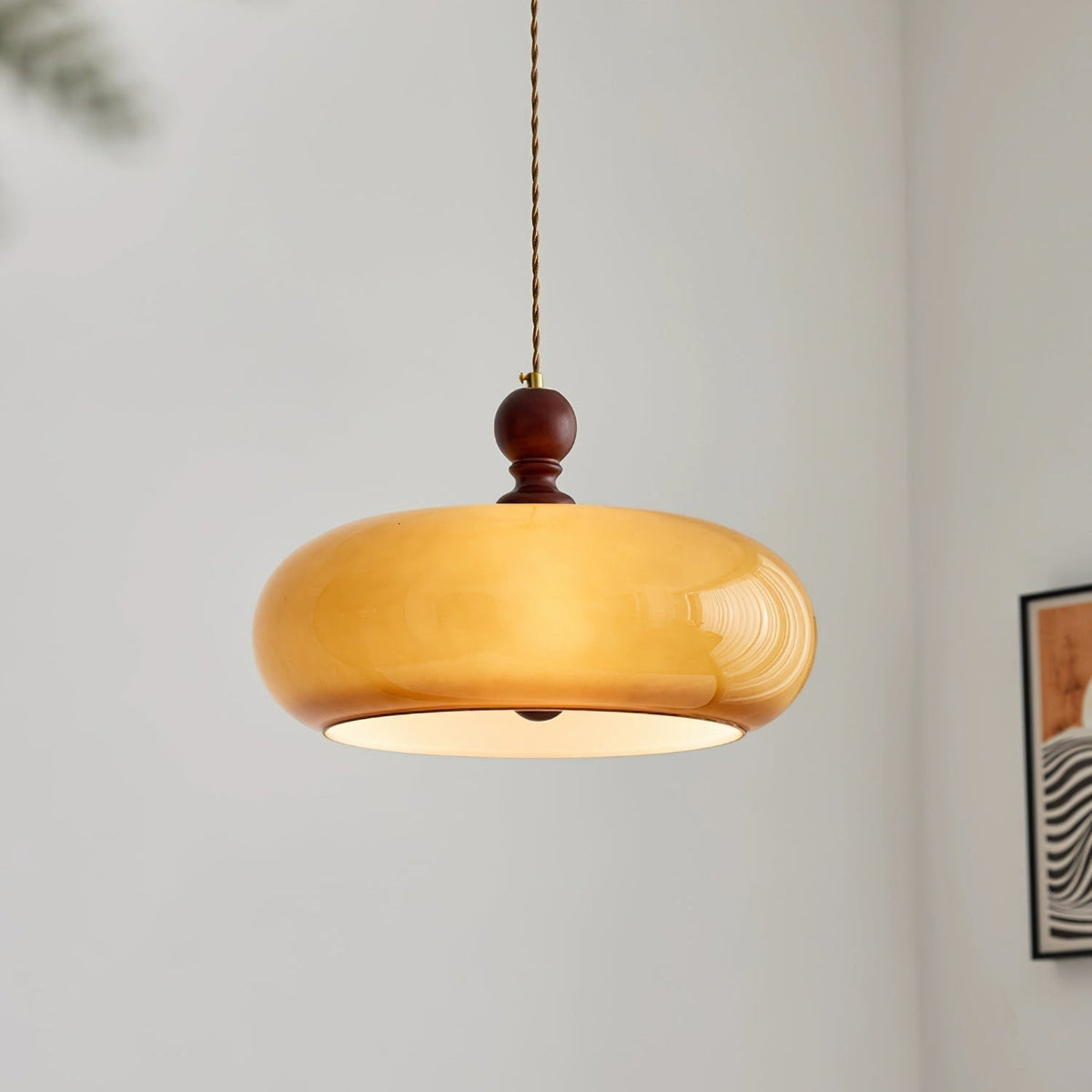 Eldom Amber Glass Shade Pendant Light