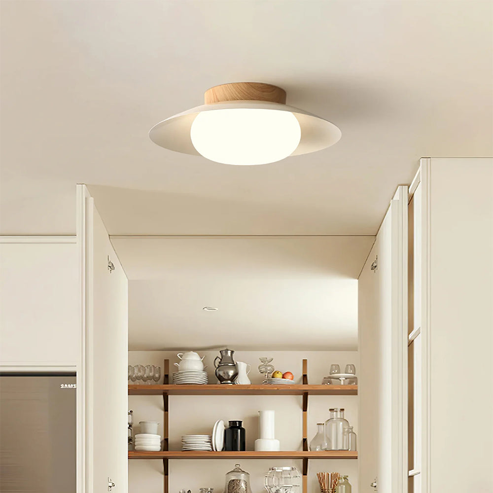 Cream Wooden Ceiling Light for Bedroom