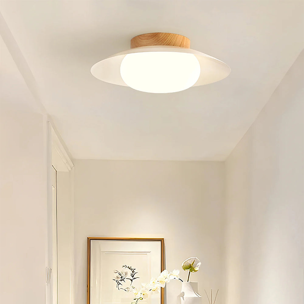 Cream Wooden Ceiling Light for Bedroom