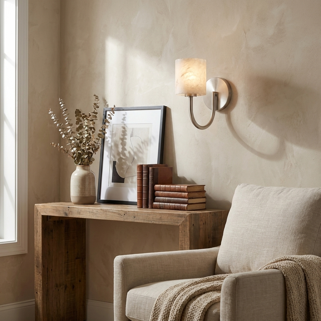 Crook Alabaster Wall Sconce