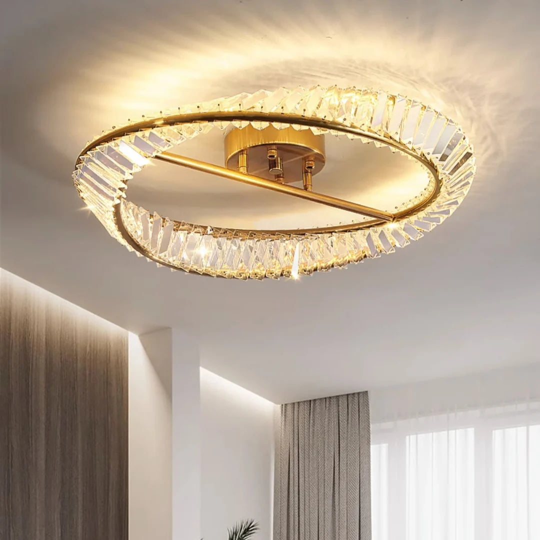 Wave Circular Crystal Ceiling Lamp