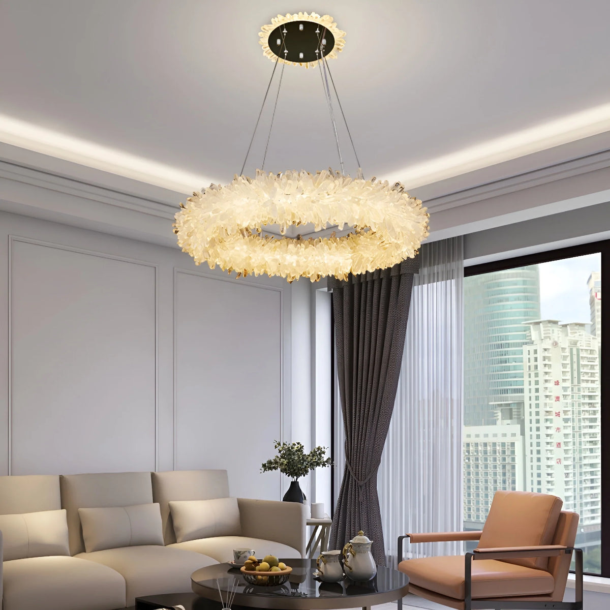 Mira Crystal Ring Chandelier