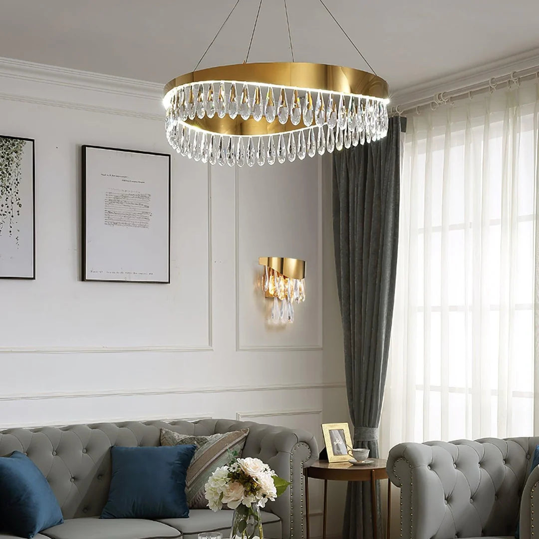 Golden Ring Crystal Light Luxury Chandelier