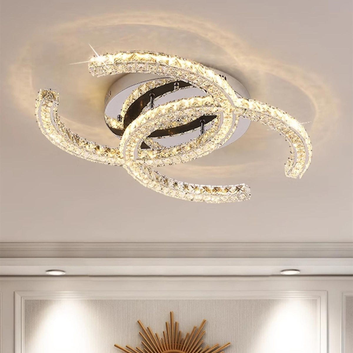 Kristy Crystal Ceiling Light Double C