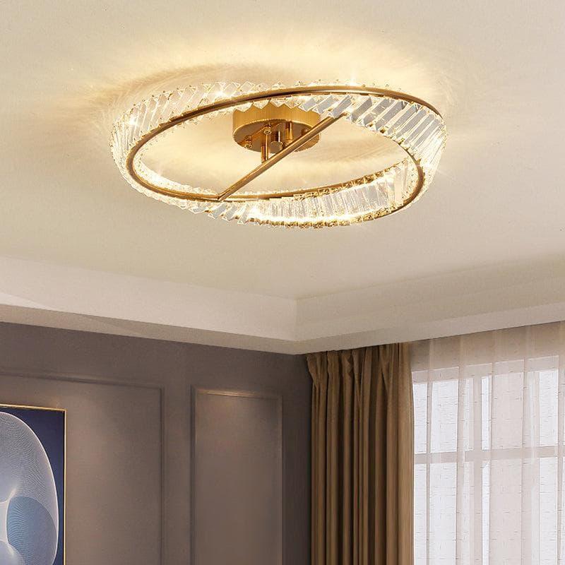 Wave Circular Crystal Ceiling Lamp