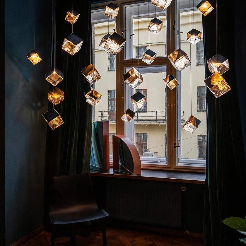 Cubic Luster Cascade Chandelier
