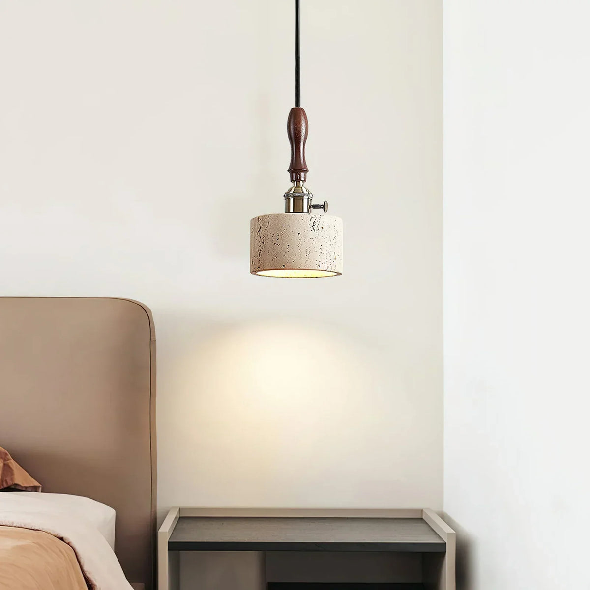Cylinder Franciska Travertine Pendant Lamp