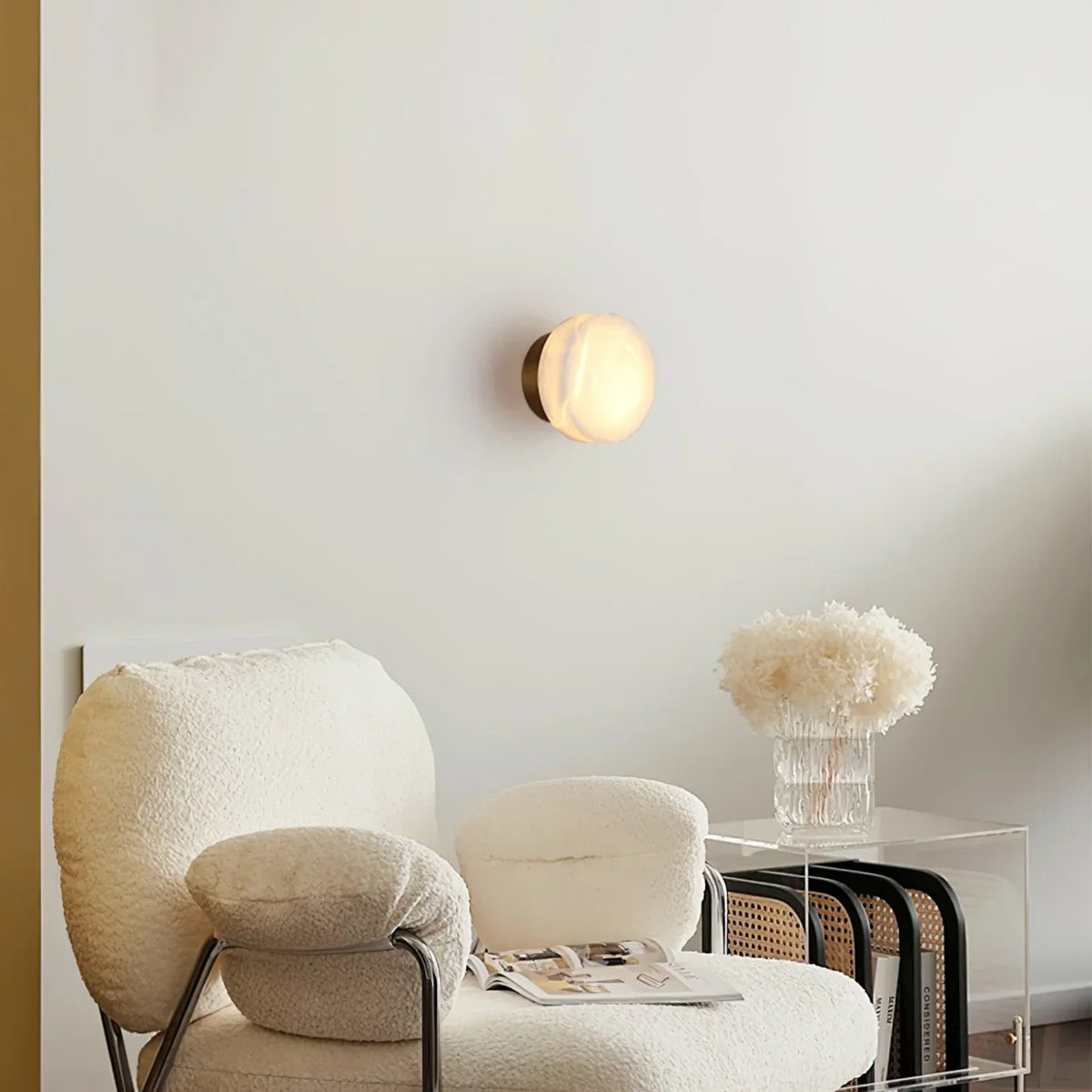 Domino A Cylindrical Alabaster Wall Light