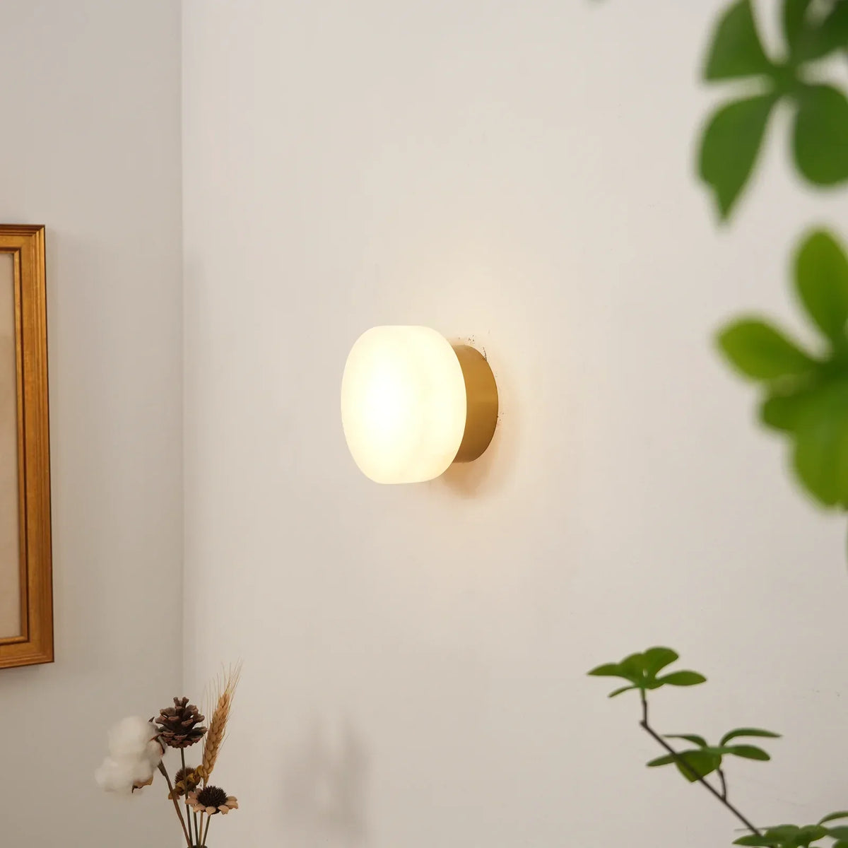 Domino A Cylindrical Alabaster Wall Light