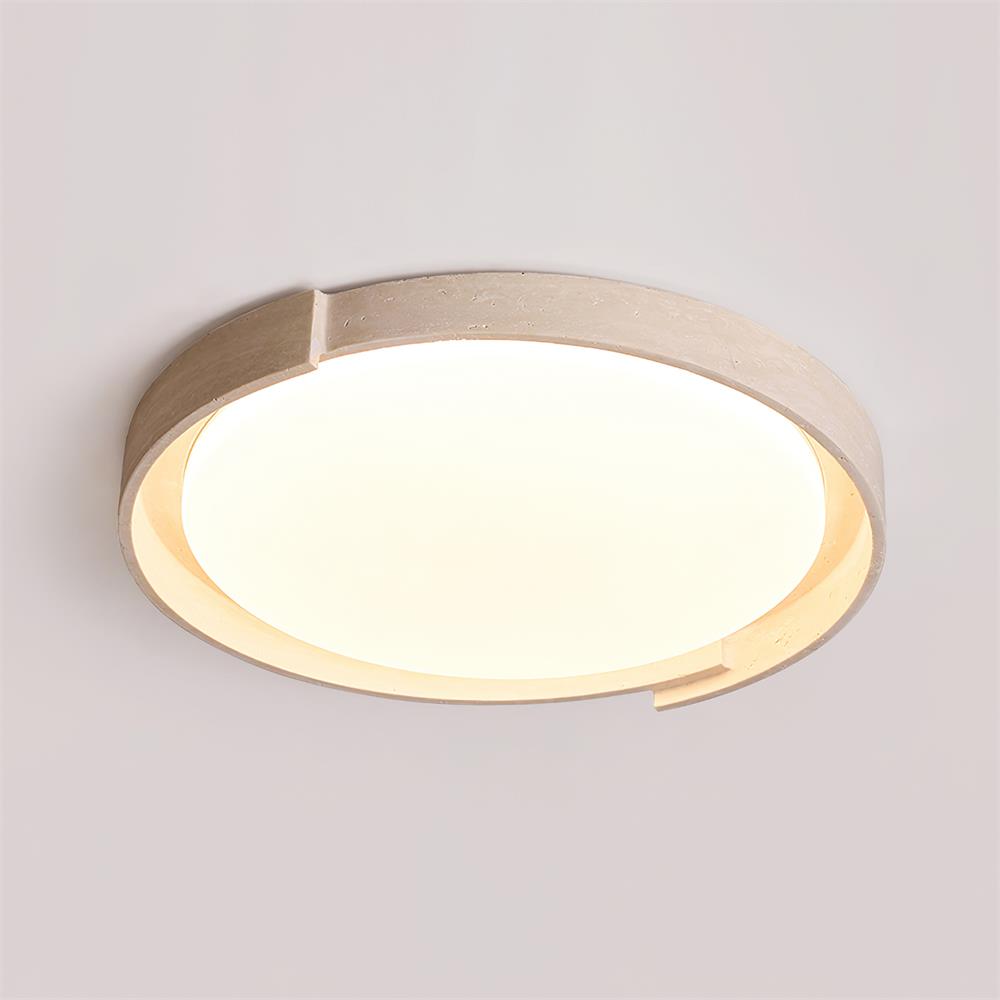 Juvio Minimalist Round Travertine Ceiling Light