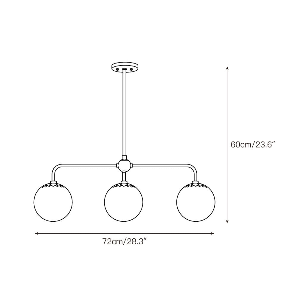 Yare Globe Chrome Glass Pendant Lamp