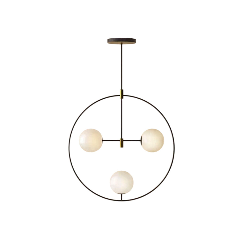 Nexus Round Brass Glass Chandelier