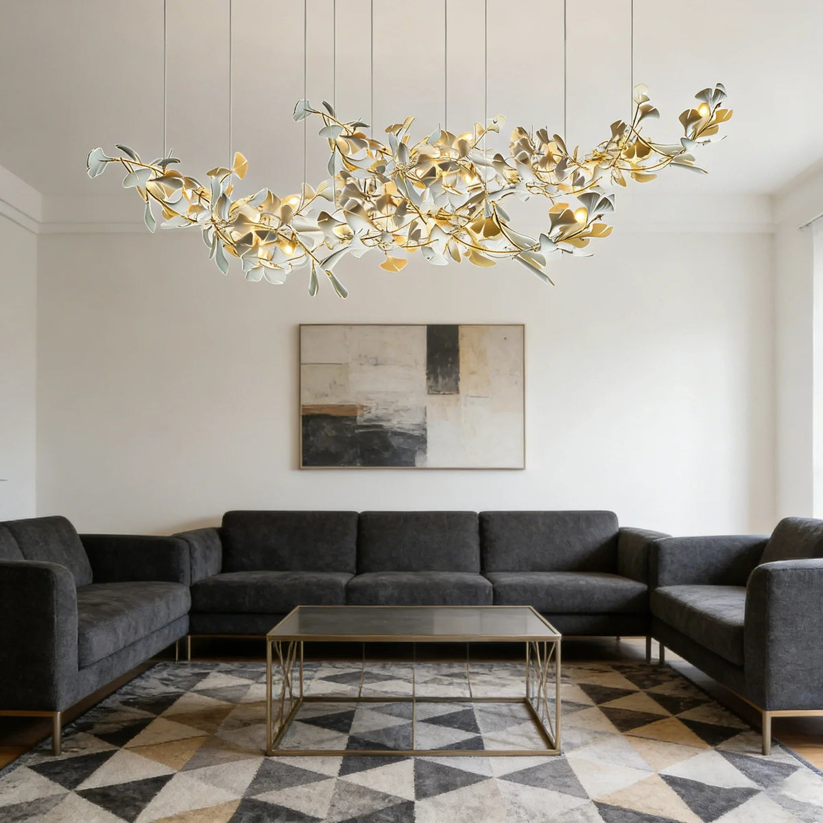 Double Layer Combination Gingko Chandelier