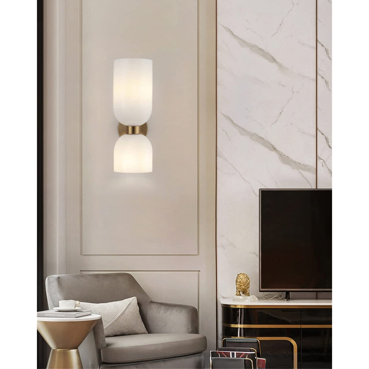 Chime Brass Glass Wall Lamp